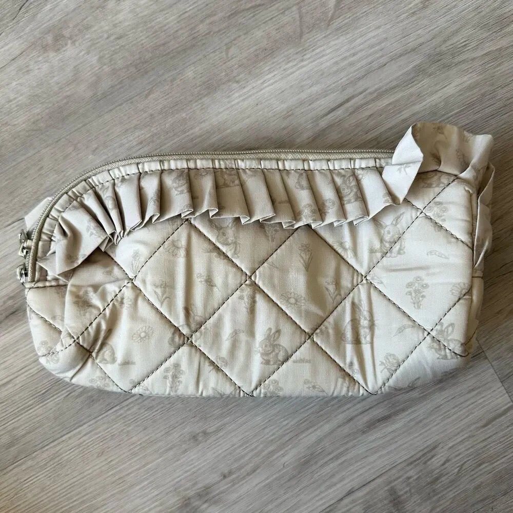 Daily Grind Ruffle Quilted Planner Accessories Kit Neutral Beige Bunny Grove